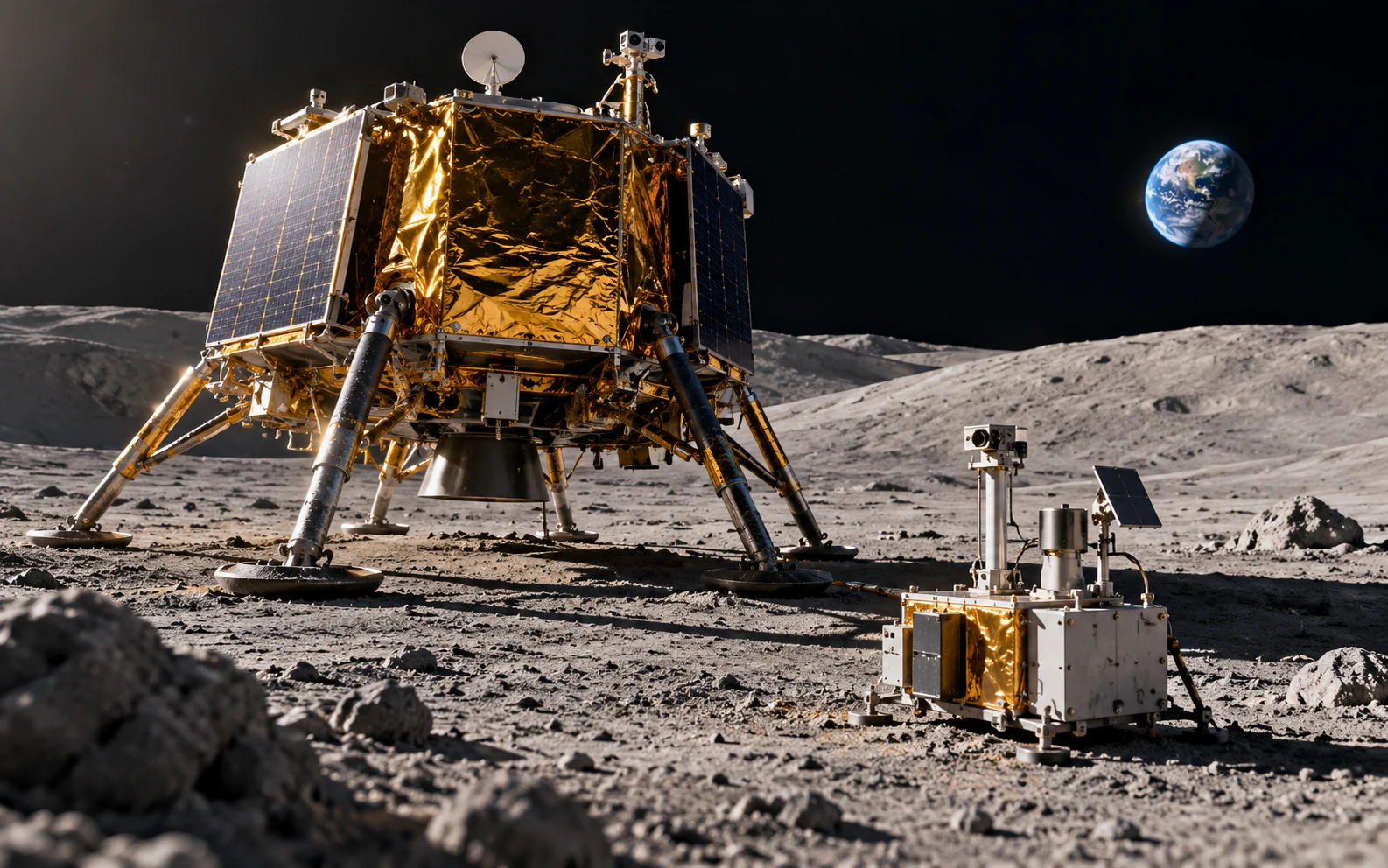 Generic robotic cargo lander and scientific payload on the Moon.